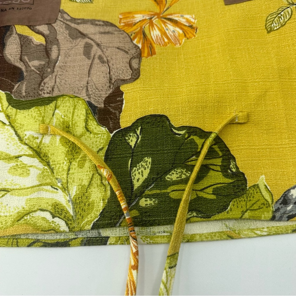 Selina Sanders Custom Made Barkcloth Hand Dyed Floral Top Bandana Sleeves NWOT - Picture 10 of 12